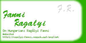 fanni ragalyi business card